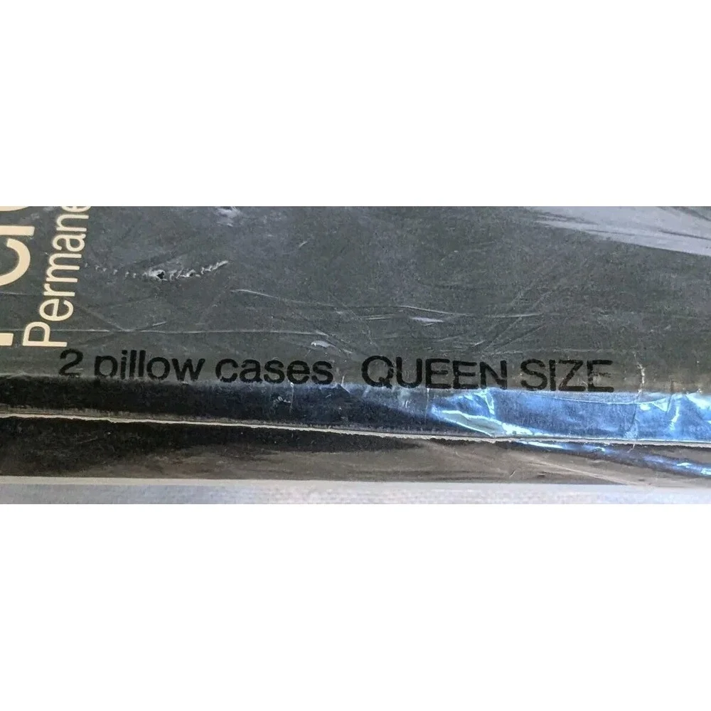 NOS Queen Pillowcases Set Of 2 Percale Floral JC Penney Mystic Harbor Linens Vtg